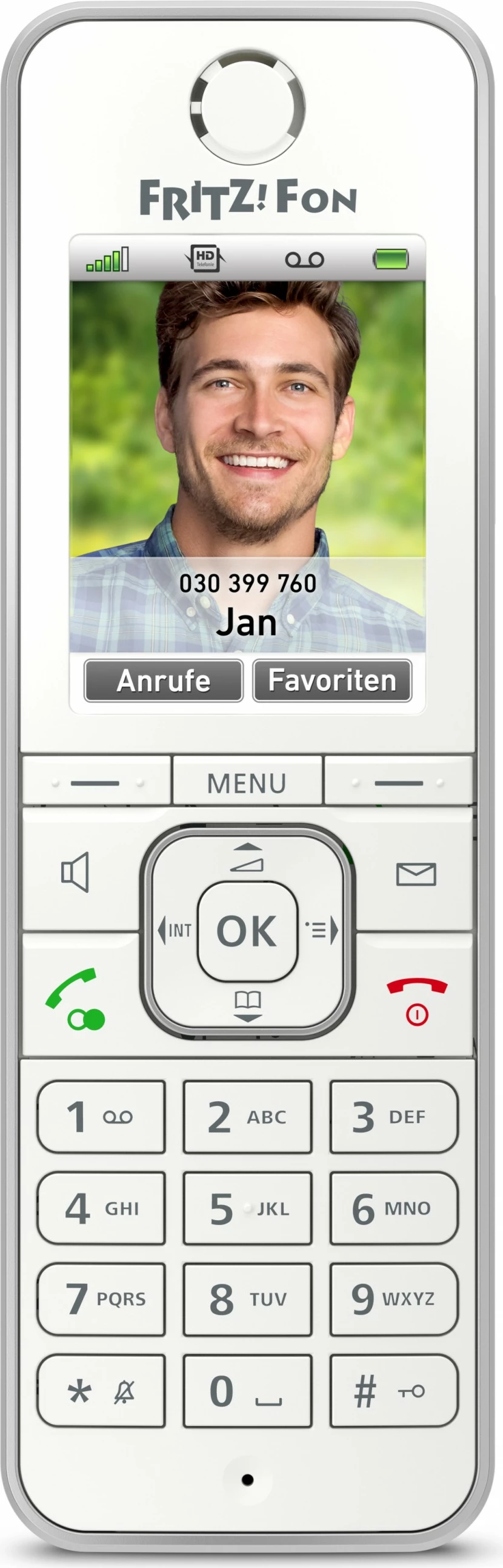 Telefon DECT AVM FRITZ!Fon C6, Wireless, Speakerphone, 300 kontakte, Bardhë