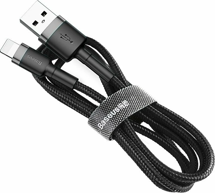 Kabllo USB në Lightning Baseus Cafule CALKLF-CG1 2m 1.5A 480Mbps, gri+e zezë