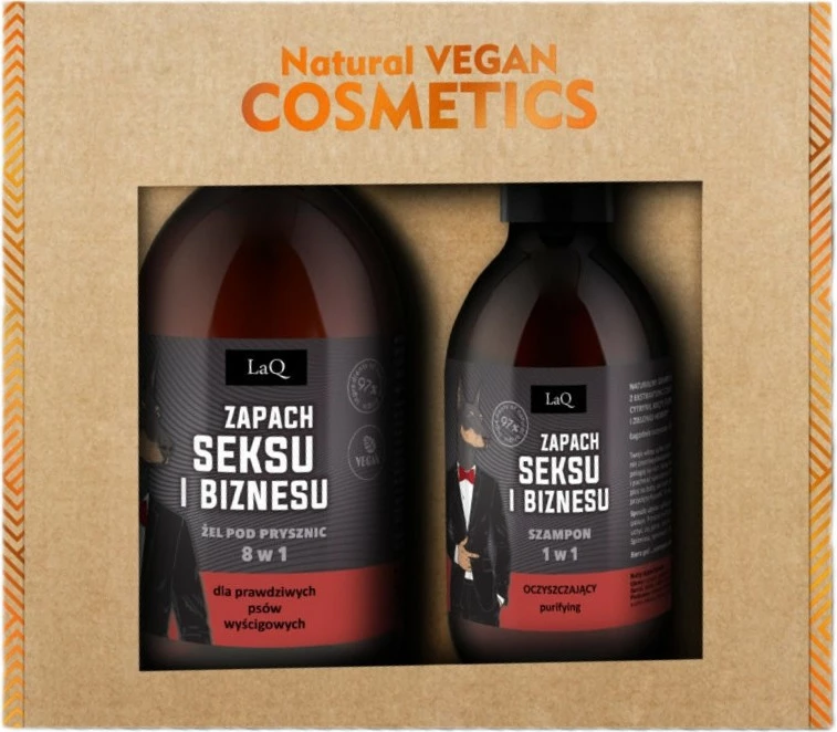 Set dush & shampon për meshkuj LaQ Scent of Sex and Business Black Matte, 500ml + 300ml