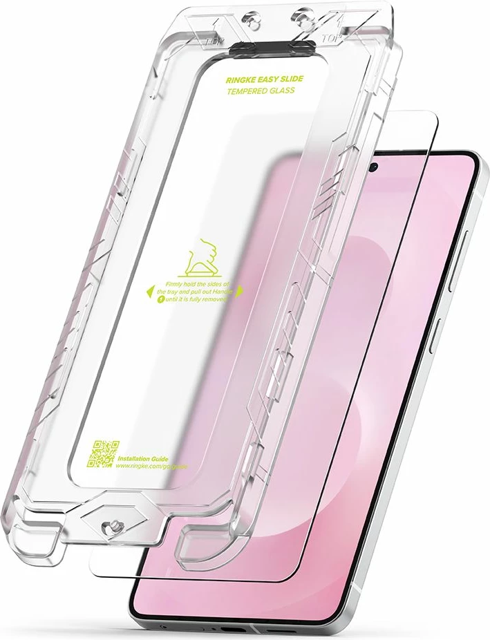 Mbrojtës ekrani xham i temperuar Ringke Easy Slide për Samsung Galaxy S25 Edge, 2 copë, Transparent