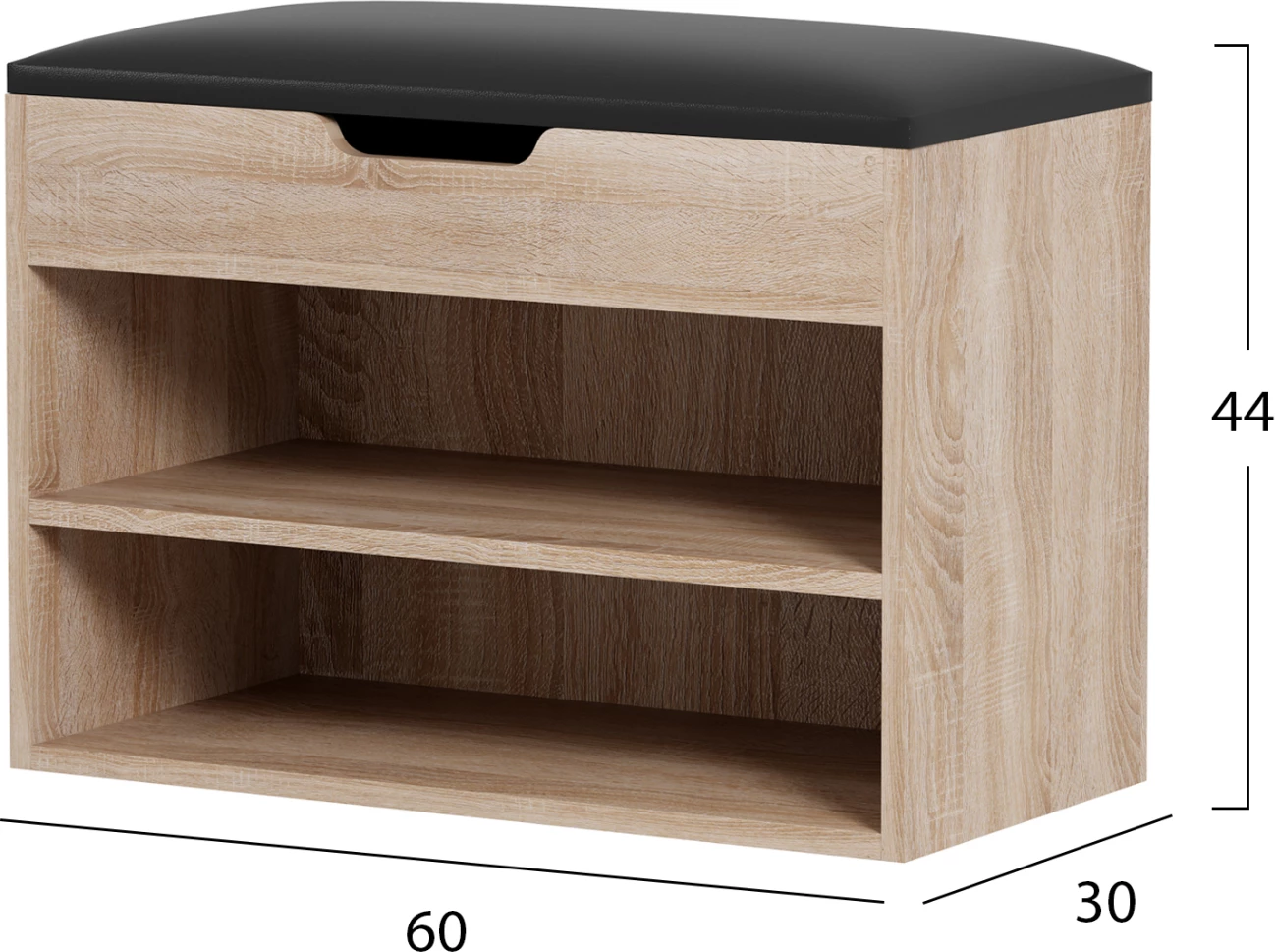 Raft këpucësh me vend për ulje ROMIR FH2477.01 melaminë ngjyrë sonama-kafe 60x30x44Hcm