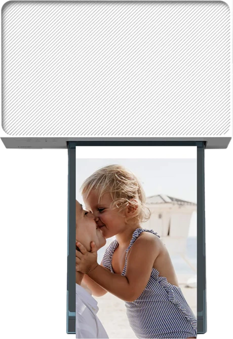 Printer foto portativ Liene Amber M200 4x6\", 300 DPI, Wi-Fi, USB-C, bateri 2300 mAh, i bardhë, set me kasetë + 20 fletë