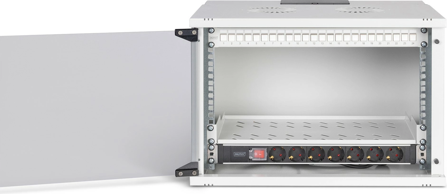 Kasë rrjeti Digitus 7U, 48.3cm (19"), 540x400mm, gri, montim në mur