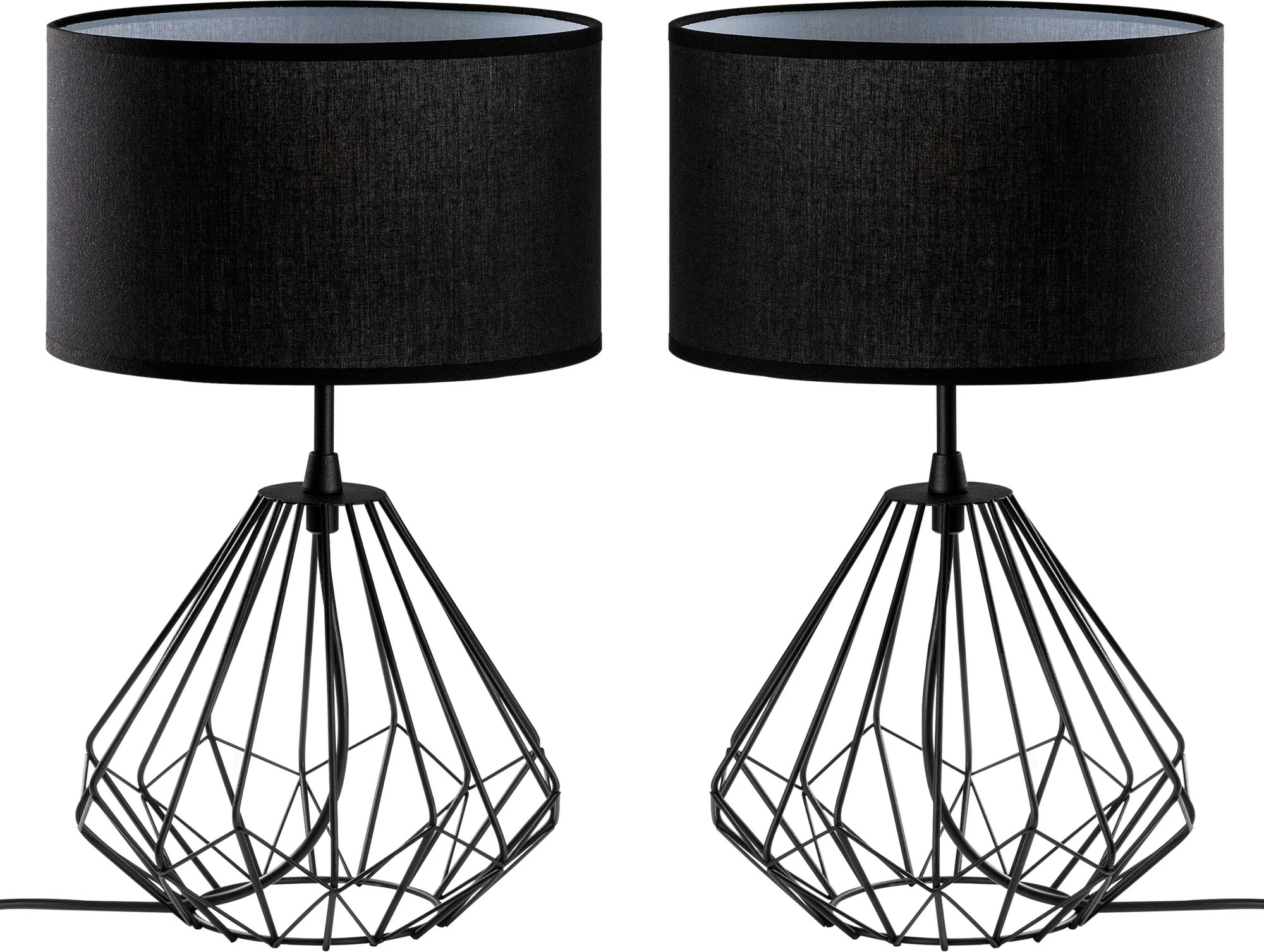 Set llambash tavoline, Opviq Diamond, S-705, 2 copë, ngjyrë e zezë