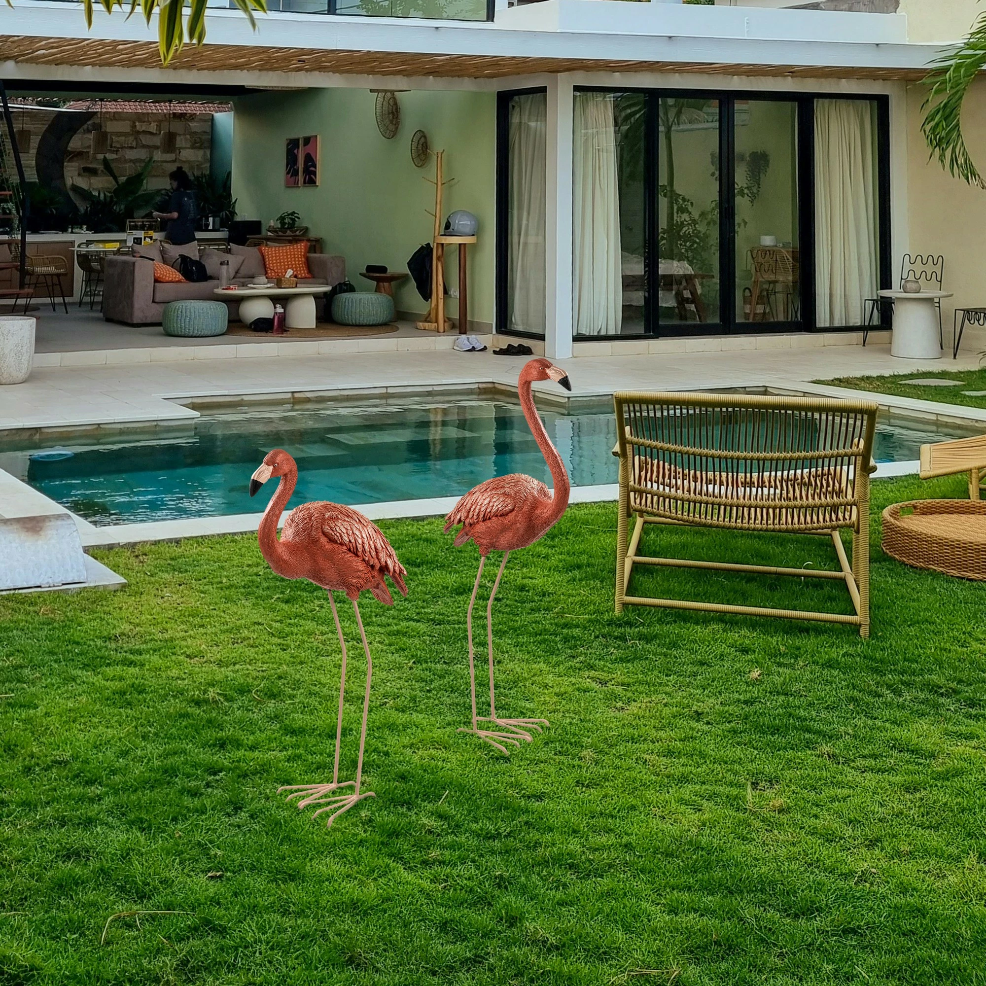 Set dekorativ për kopsht, 2 copë, flamingo, Evila Originals