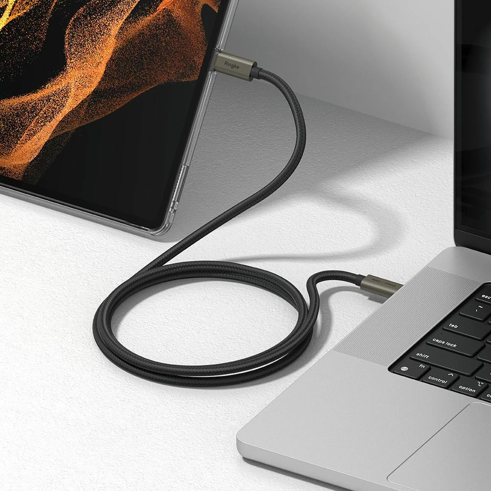 Kabllo USB-C Ringke 3.2 Gen PD240W, 100cm, e zezë