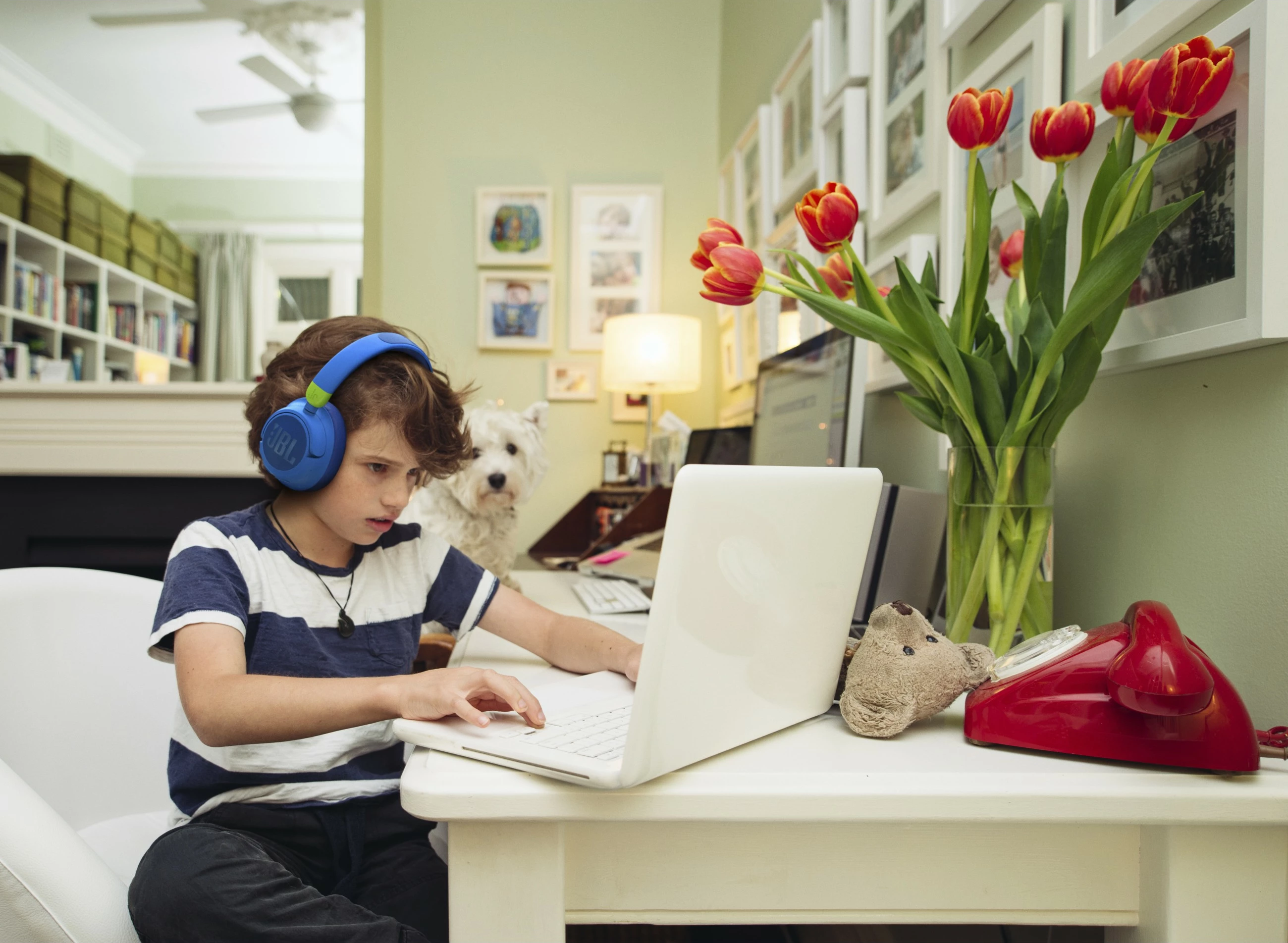Kufje JBL JR 460 NC, wireless, noise cancelling, për fëmijë, bardhë