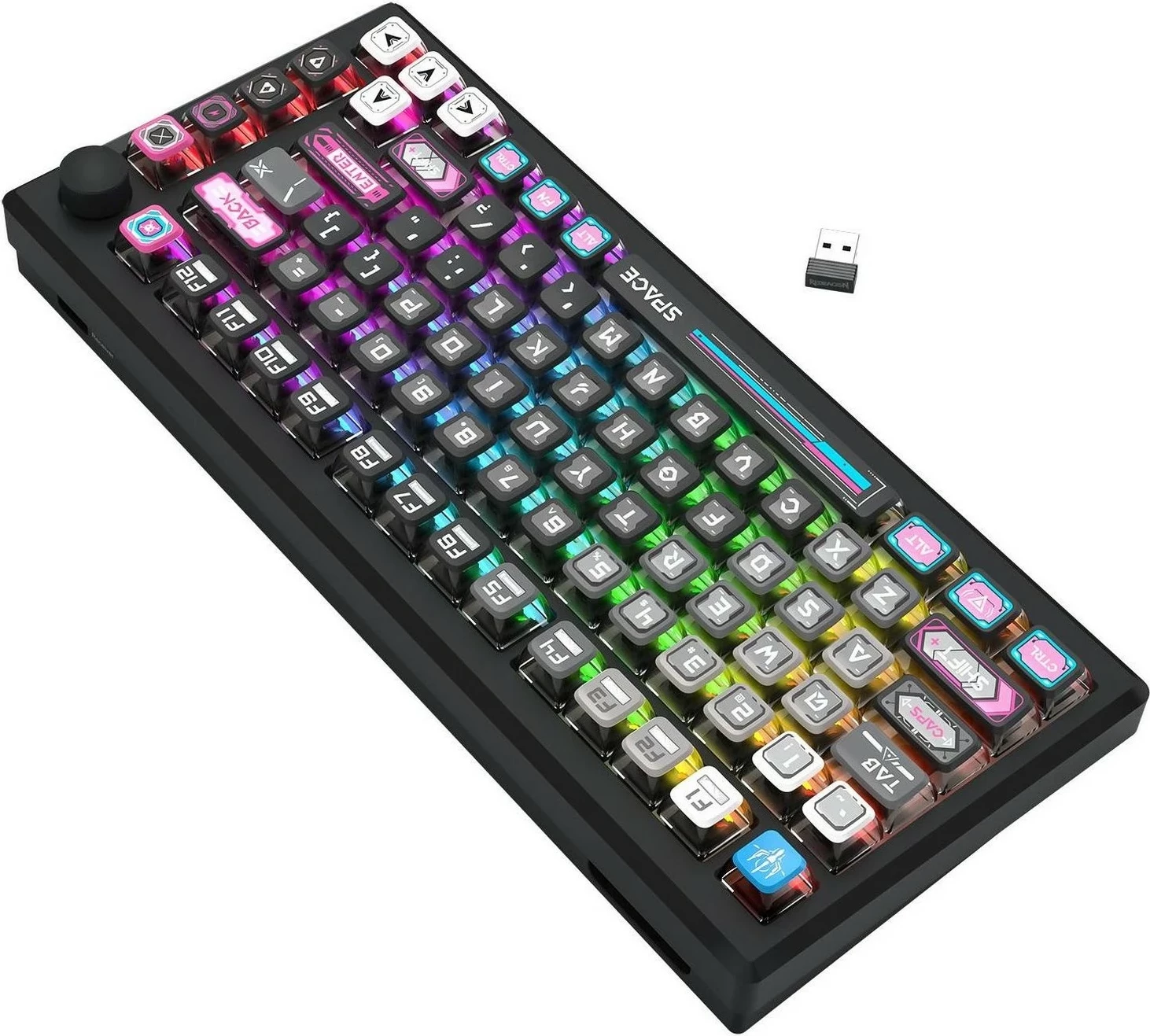 Tastierë mekanike Redragon K732MC-RGB-PRO Uranus Pro 82, RGB, wireless/wired, anglisht, e zezë