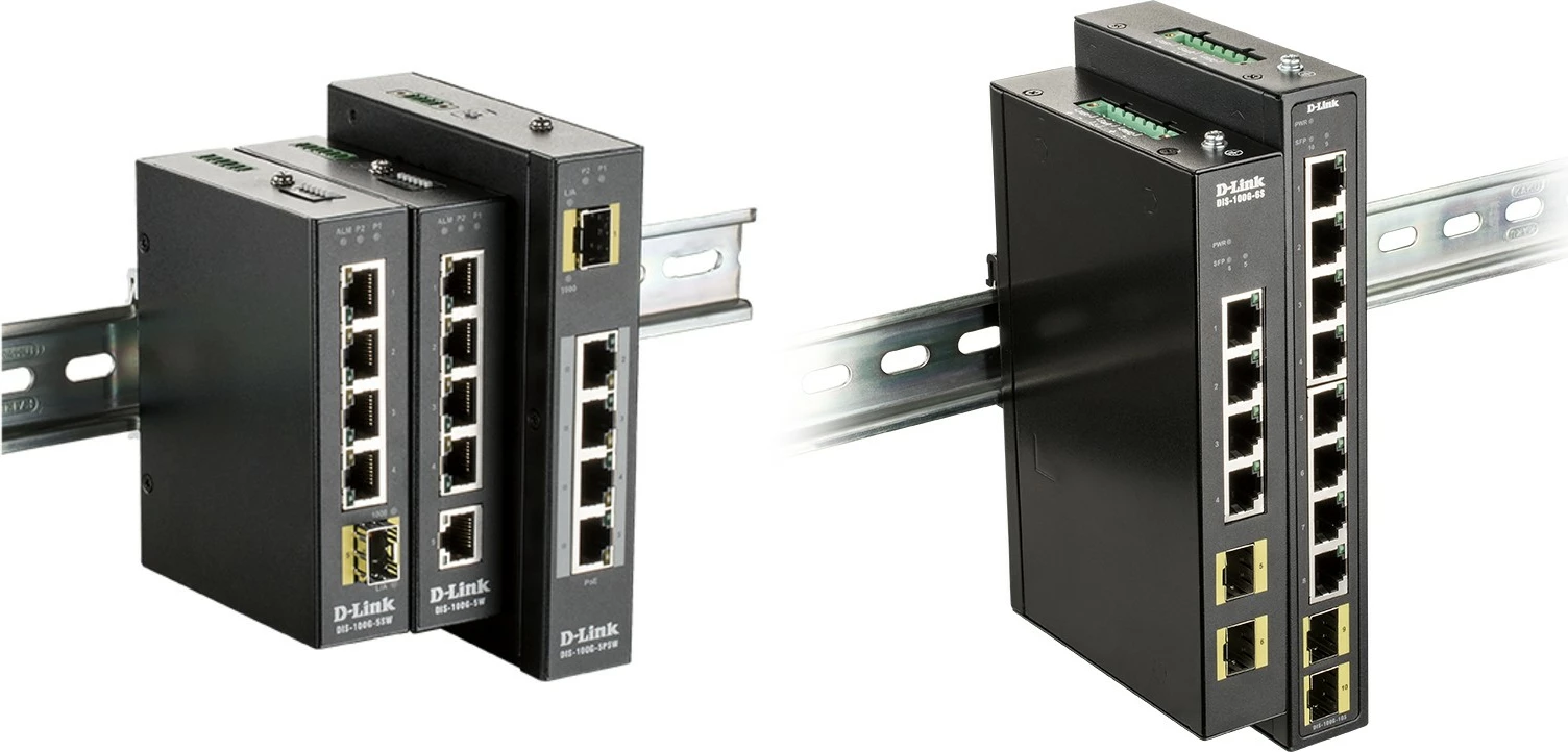 Switch industrial D-Link DIS-100G-6S, 4 porta Gigabit, 2 SFP, i zi