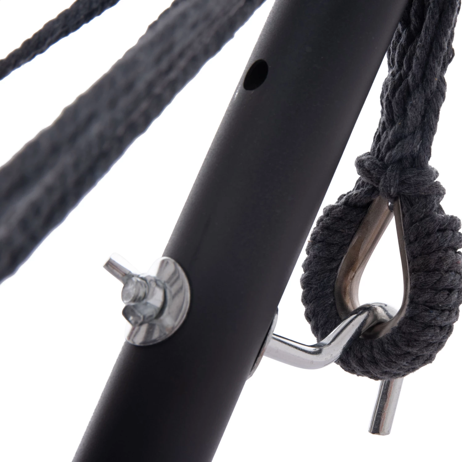 Hamake CRAVE, kornizë metalike antracit, pëlhurë gri e errët, 265x93x105cm