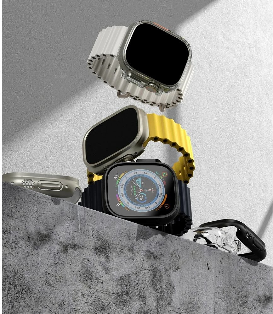 Mbështjellës Ringke Slim për Apple Watch Ultra 1/2 (49mm), 2 copë, Transparent dhe Mat Zi