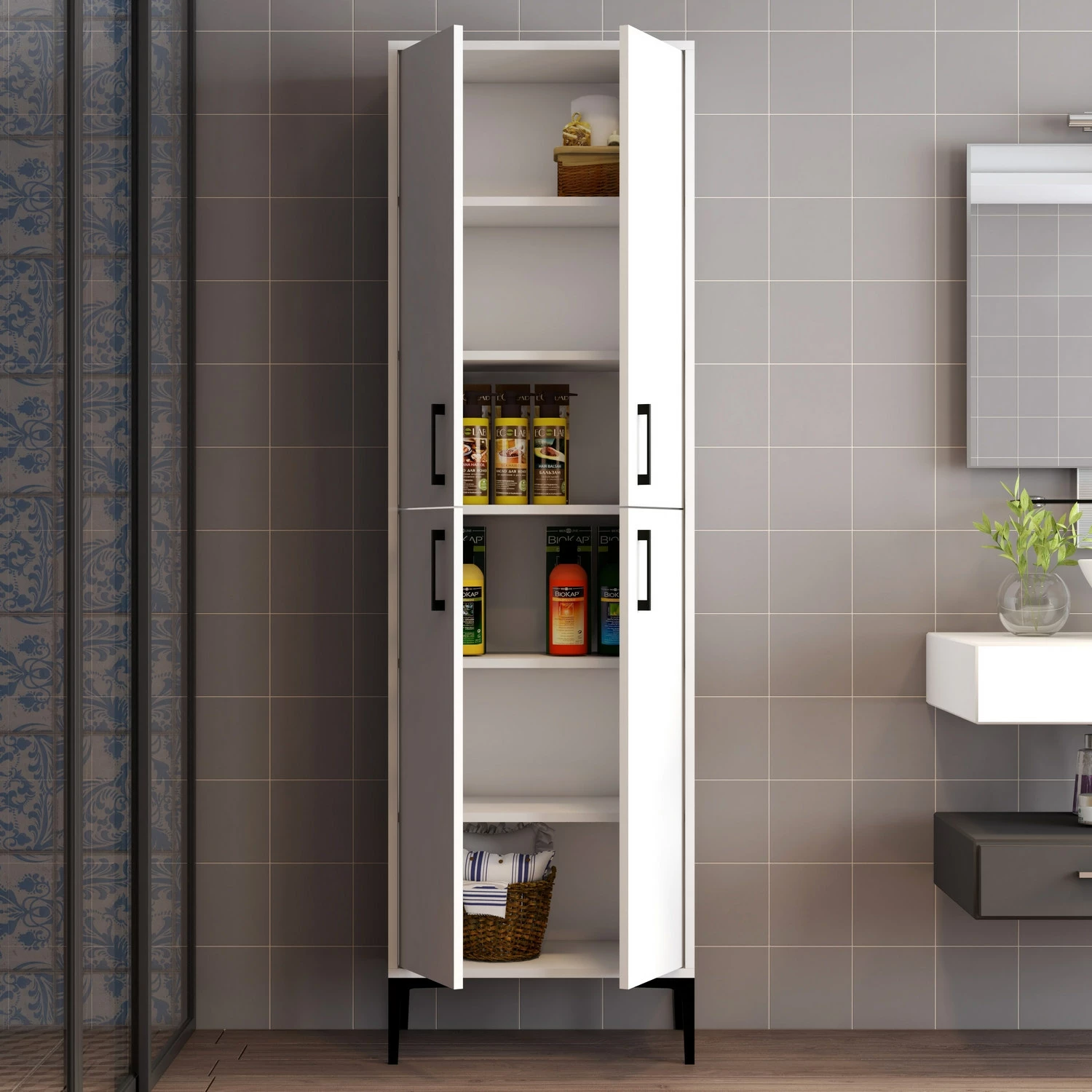 Dollap shumëpërdorimësh Berlin A, i bardhë