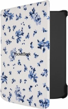 Mbështjellës PocketBook Shell për Verse / Verse Pro, lule, kaltër/bardhë