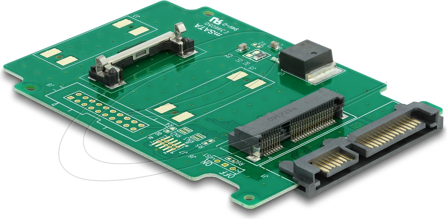 Adapter mSATA në SATA LANCOM DeLOCK 61881, 2.5 inch, i brendshëm, port 22-pin, ngjyrë e gjelbër