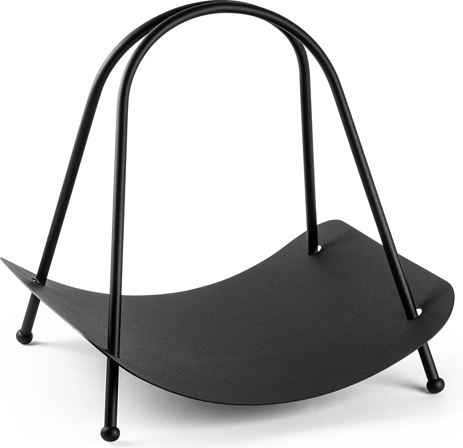 Aksesor dekorativ metalik për dru zjarri, dizajn Aberto, GED-017, ngjyrë e zezë