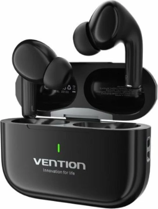 Kufje Vention Echo Lite E11 (NBVB0) Bluetooth 5.4, TWS, 30 orë, IPX4, të zeza, me kuti karikimi