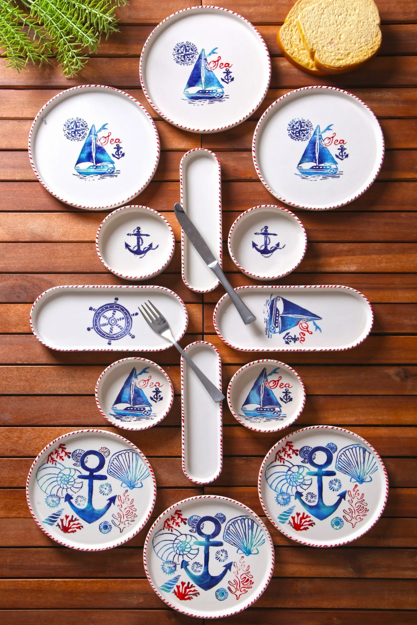 Set mëngjesi 14 pjesësh, Hermia Concept, KAHSER14-MARINE