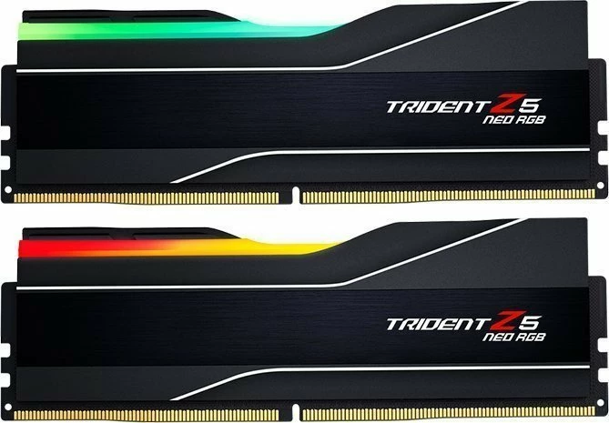 RAM Memorje G.Skill Trident Z5 Neo RGB F5-6000J2636H32GX2-TZ5NR DDR5 64GB (2x32GB) 6000MHz CL26 UDIMM, e zezë, set 2 copë