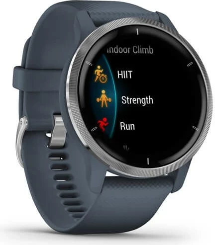 Smartwatch Garmin Venu 2, 45 mm, AMOLED, GPS, Blu/Argjend