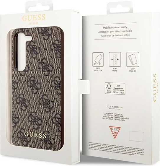 Mbështjellës Guess 4G Charms Collection për Samsung Galaxy A55, Kafe