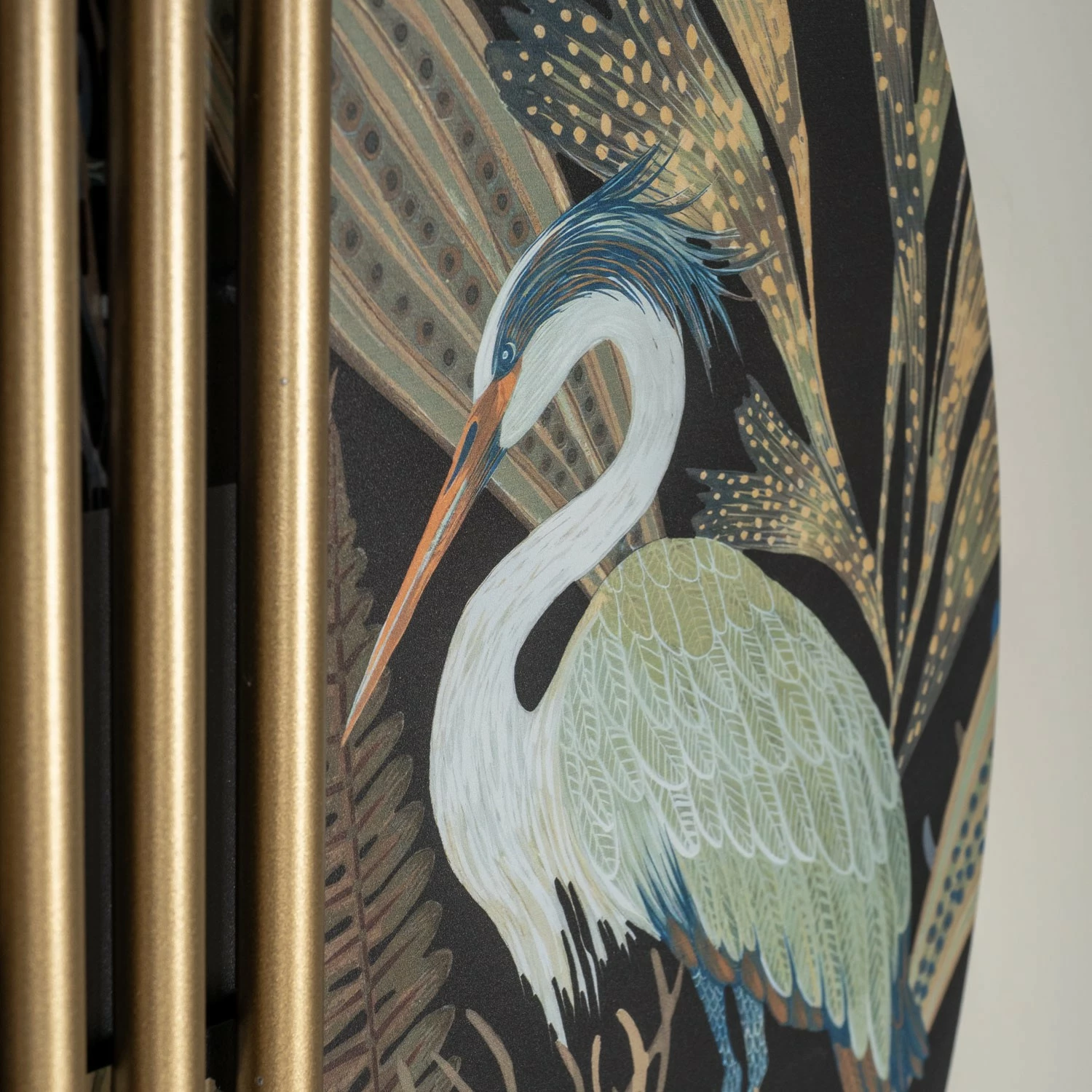 Aksesor dekorativ metalik për mur Wallity, Grus - APT778, shumëngjyrësh, 55x106cm