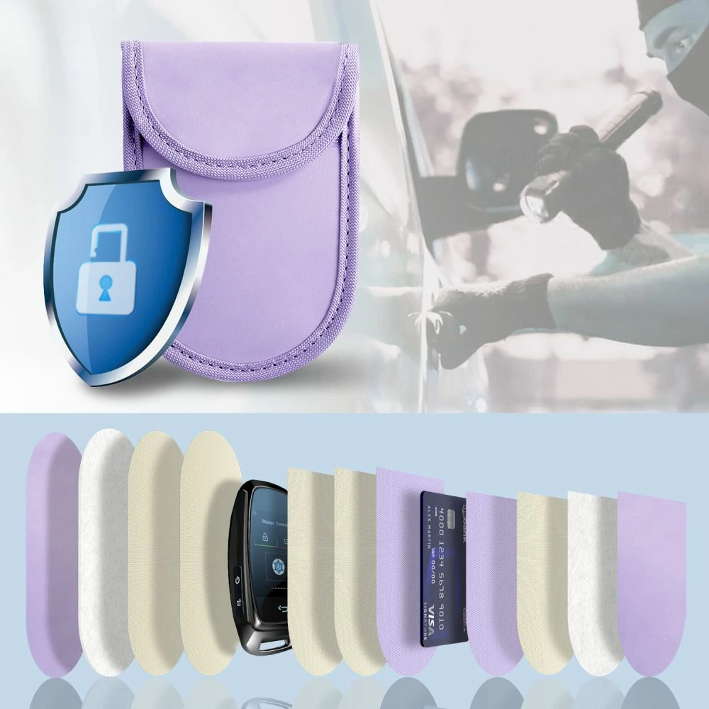 Mbështjellës çelësi makine Tech-Protect KLR100, bllokim RFID, vjollcë