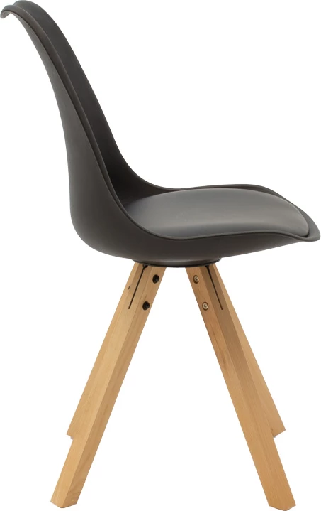 Set tavoline me karrige Chloe-Caron, 5 pjesë, ngjyrë gri e errët/zezë, 120x70x75cm