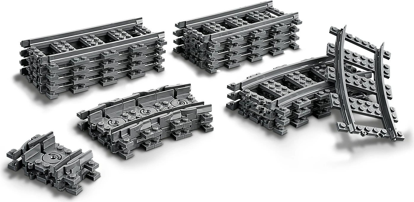 Set lodrash LEGO City Tracks 60205, 20 pjesë, ngjyrë gri