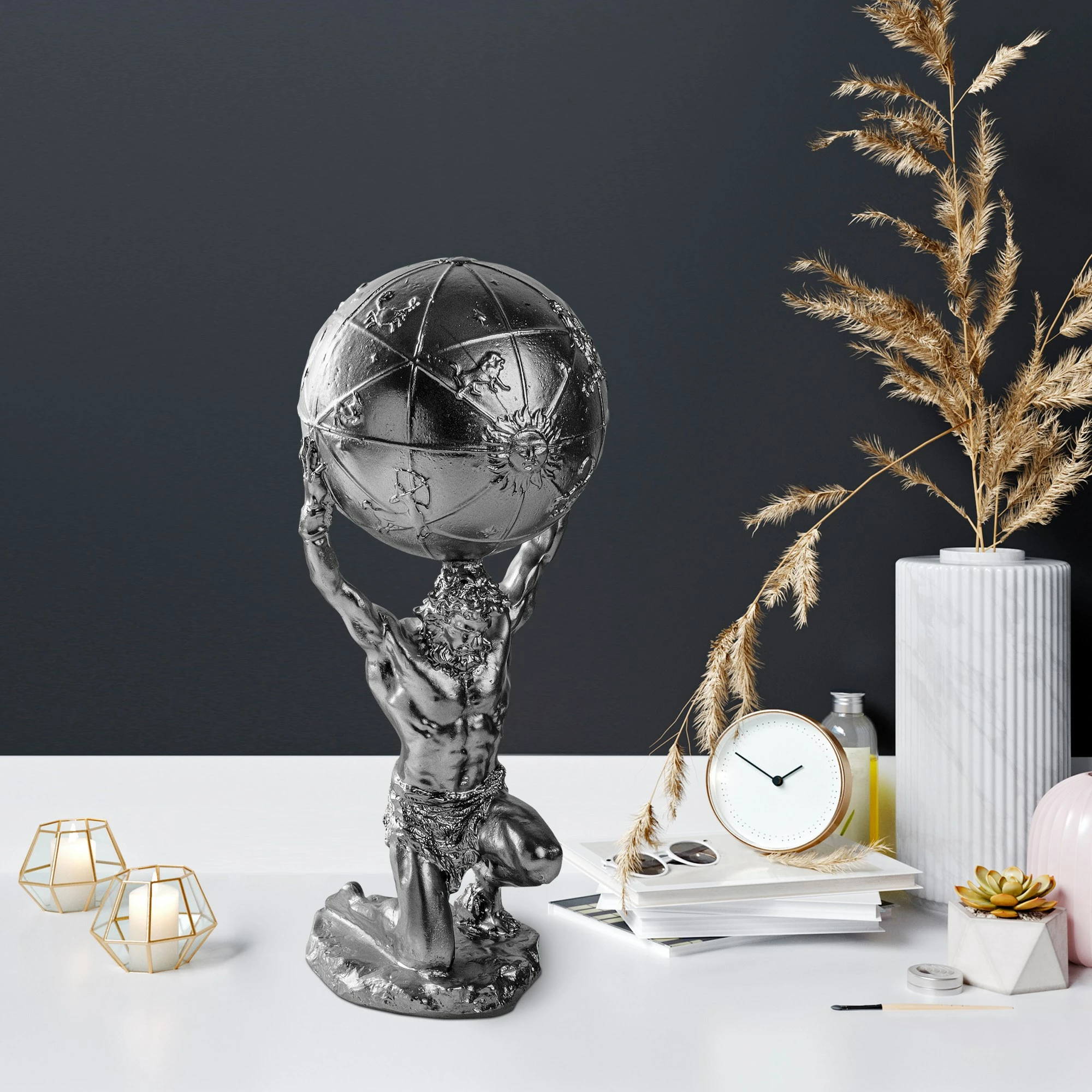 Objekt dekorativ Aberto Design, Yak-039-B, ngjyrë argjendi