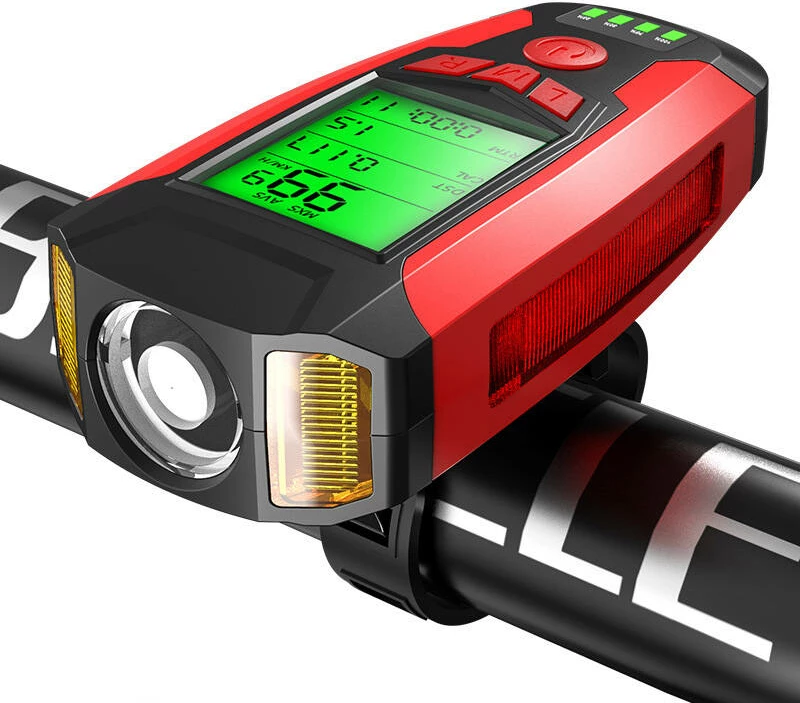 Dritë biçiklete Superfire BM01 4-në-1, 300 lumen, 1200 mAh, e zezë/kuqe