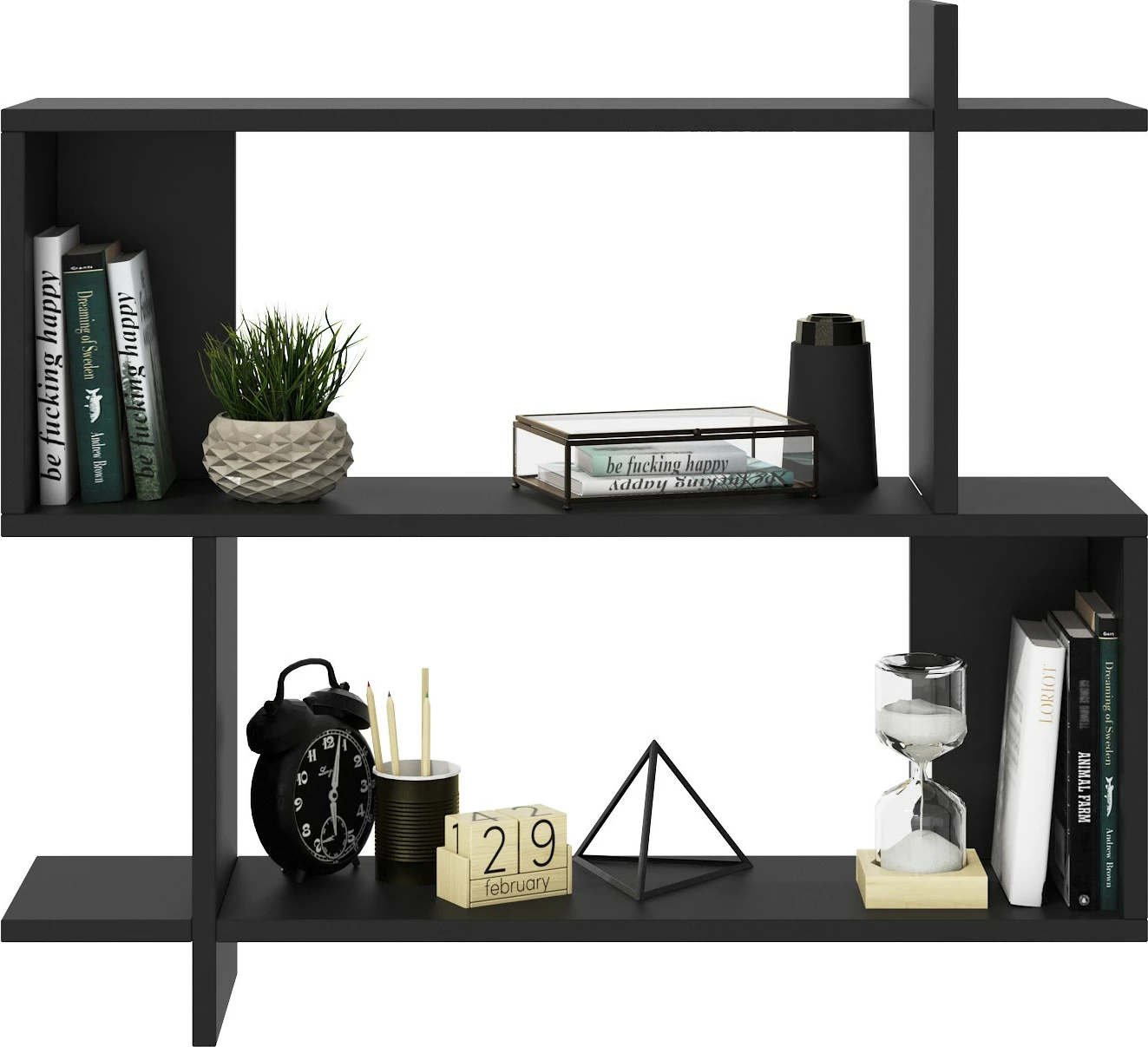 Raft muri, ngjyrë e zezë, Skye Decor, Mina