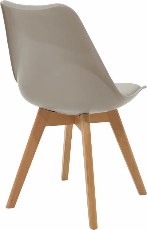 Tavolinë me karrige Natali-Gaston set prej 3 copash MDF dhe dru ahu, ngjyrë gri-bardhë-natyrale 80x80x76cm