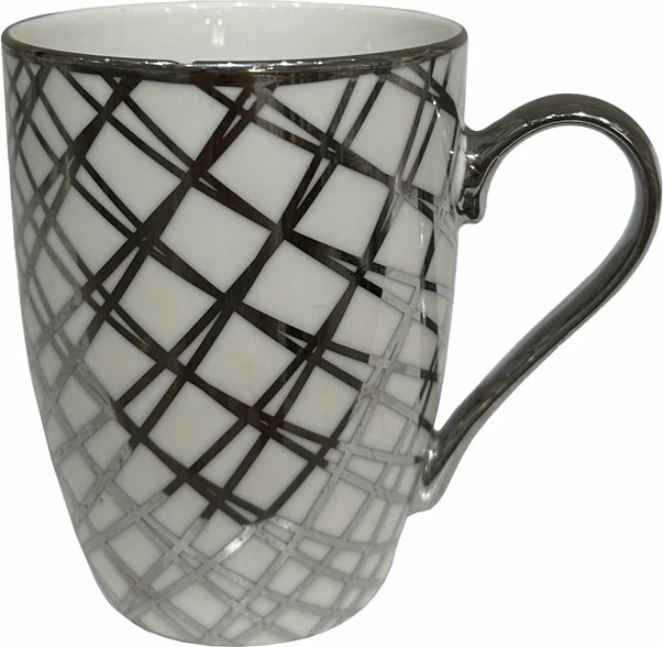 Filxhan Chic, porcelan New Bone China, i bardhë me detaje argjendi, 8x8x11cm