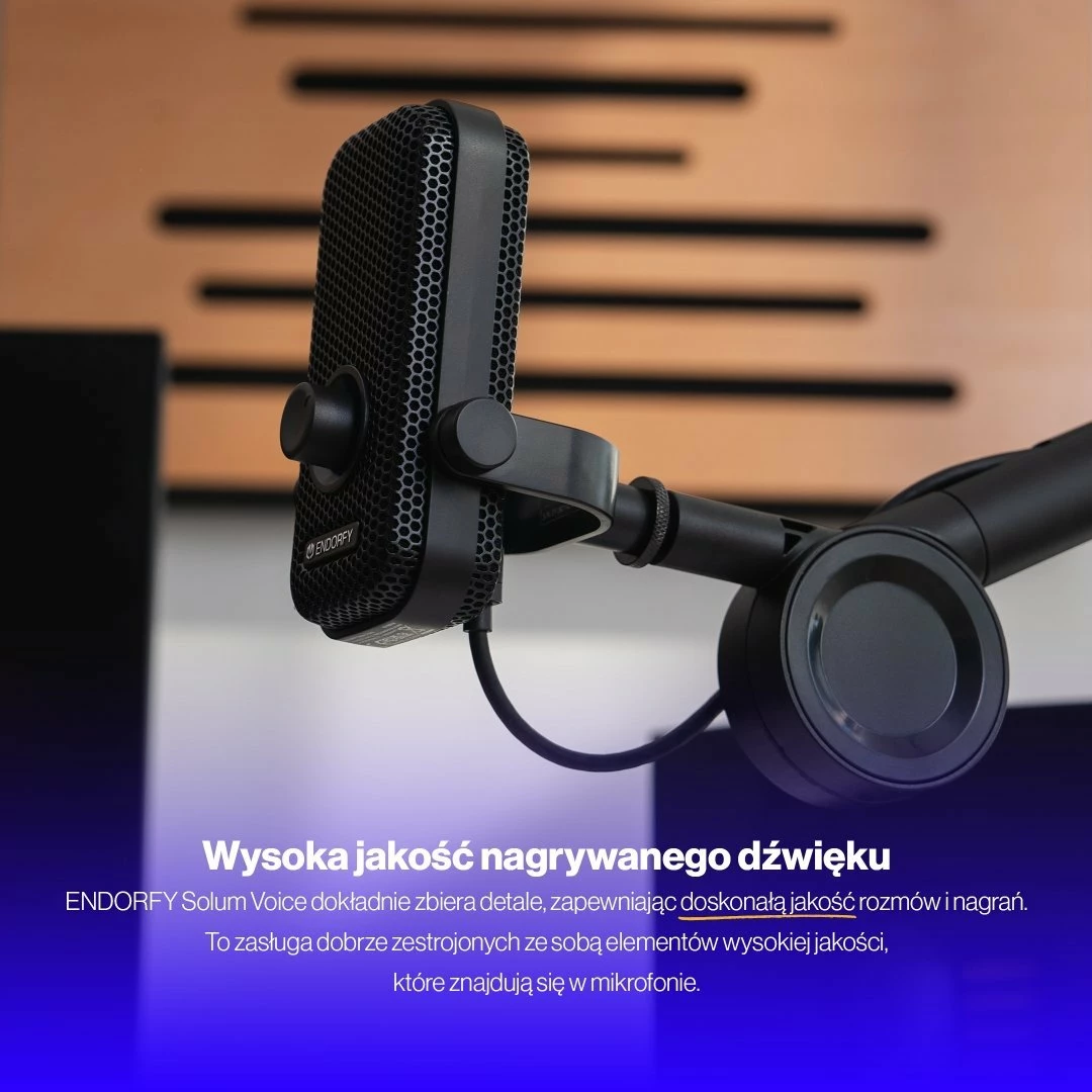 Mikrofon Endorfy Solum Voice EY1B014, USB-C, kardioid, me krah tavoline, RGB, i zi, set