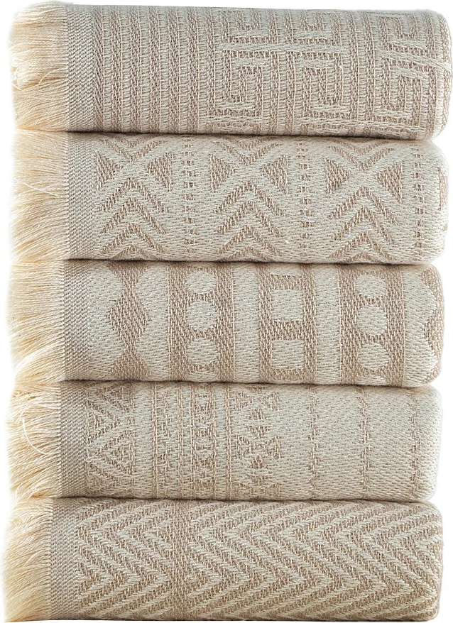 Set peshqirësh për larje (5 copë), Mijölnir, Maya, bezhë