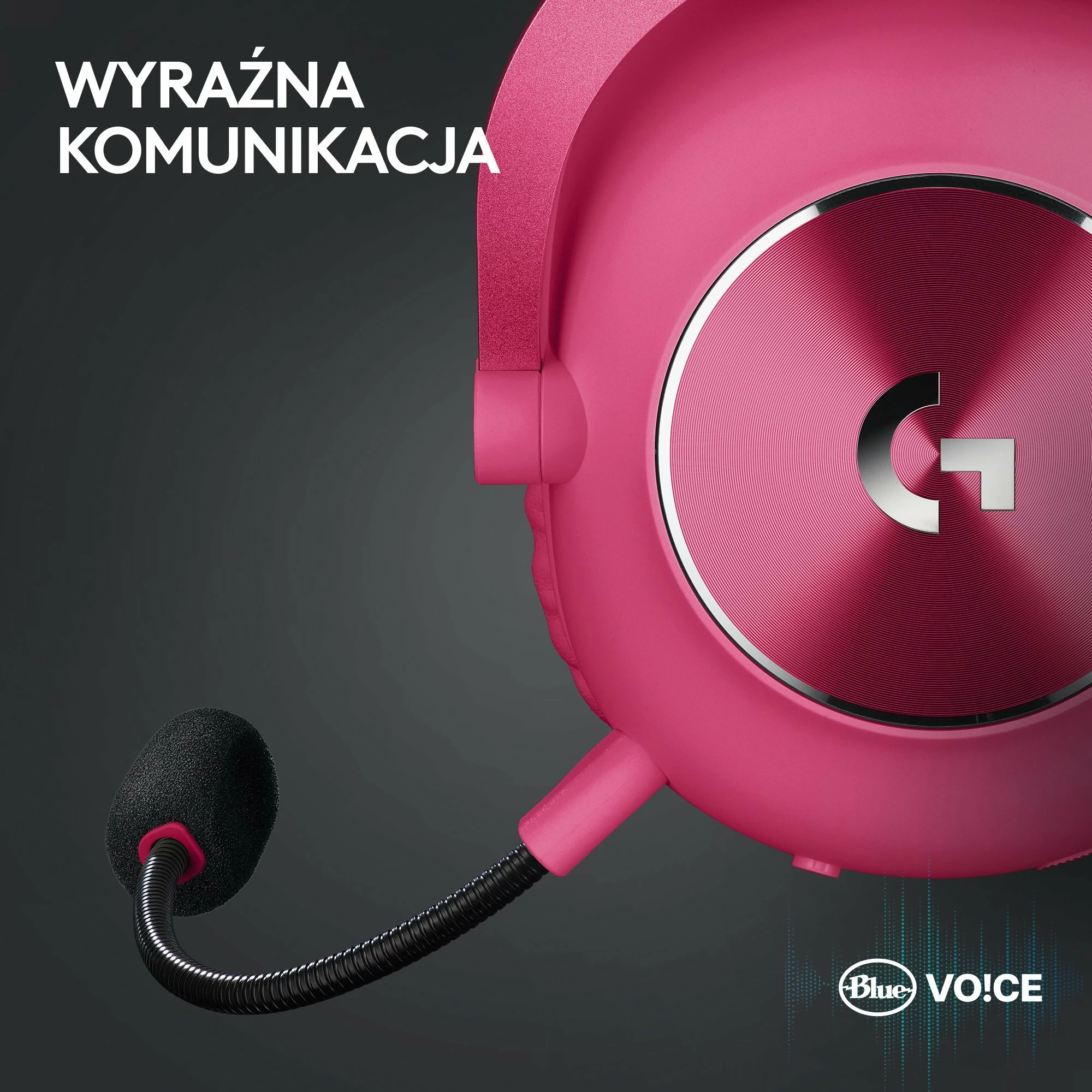Kufje gaming Logitech G Pro X2 Lightspeed (981-001275) wireless 7.1, mikrofon, 50 mm, Rozë