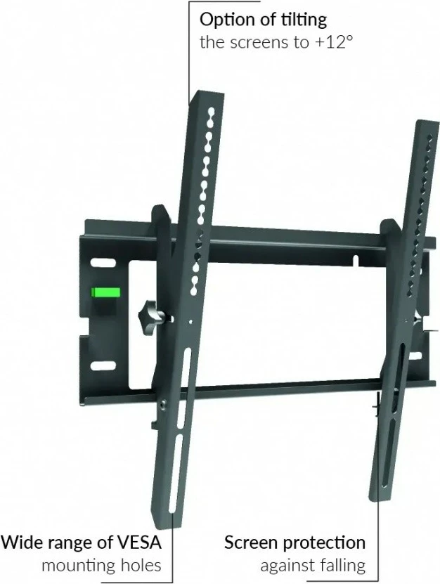 Mbajtëse muri për TV/monitor Edbak EWB150, 26-40", e zezë/argjendtë