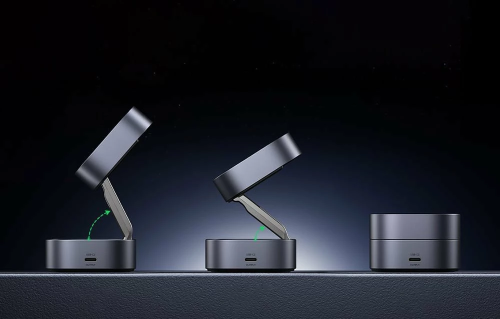 Karikues induktiv Ugreen W256 (35278) 20W, 1x USB-A, 1x USB-C, me kabllo USB-C në USB-C 1m, i zi