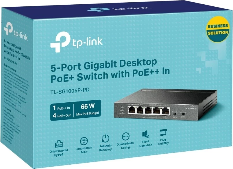 Switch TP-Link TL-SG1005P-PD, 5 porta Gigabit, PoE, Zi