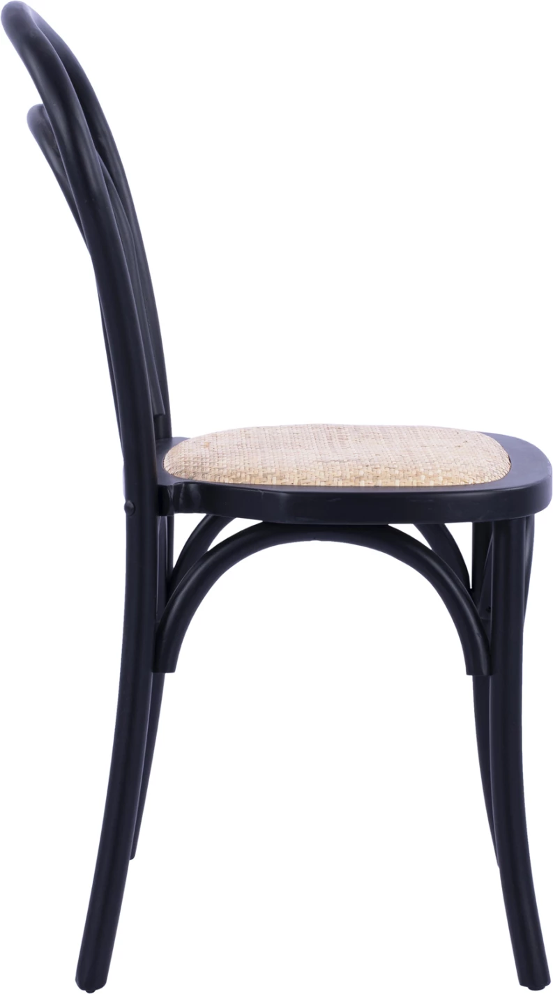 Karrige druri tipi Vjenë Aliyah e grumbullueshme prej druri ahu, ngjyrë e zezë mat, FH8644.02, 45x54x89 cm