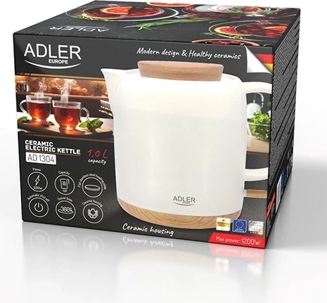 Ibrik elektrik Adler AD 1304, 1L, 1200W, dru