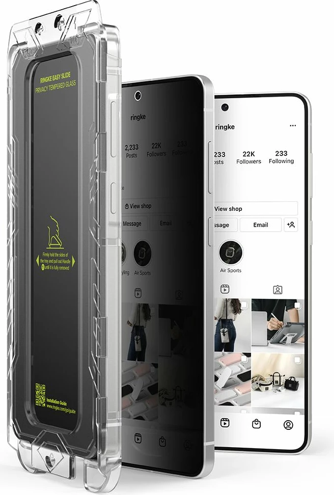 Xham mbrojtës privatësie Ringke Easy Slide për Samsung Galaxy S25 Edge, 2 copë