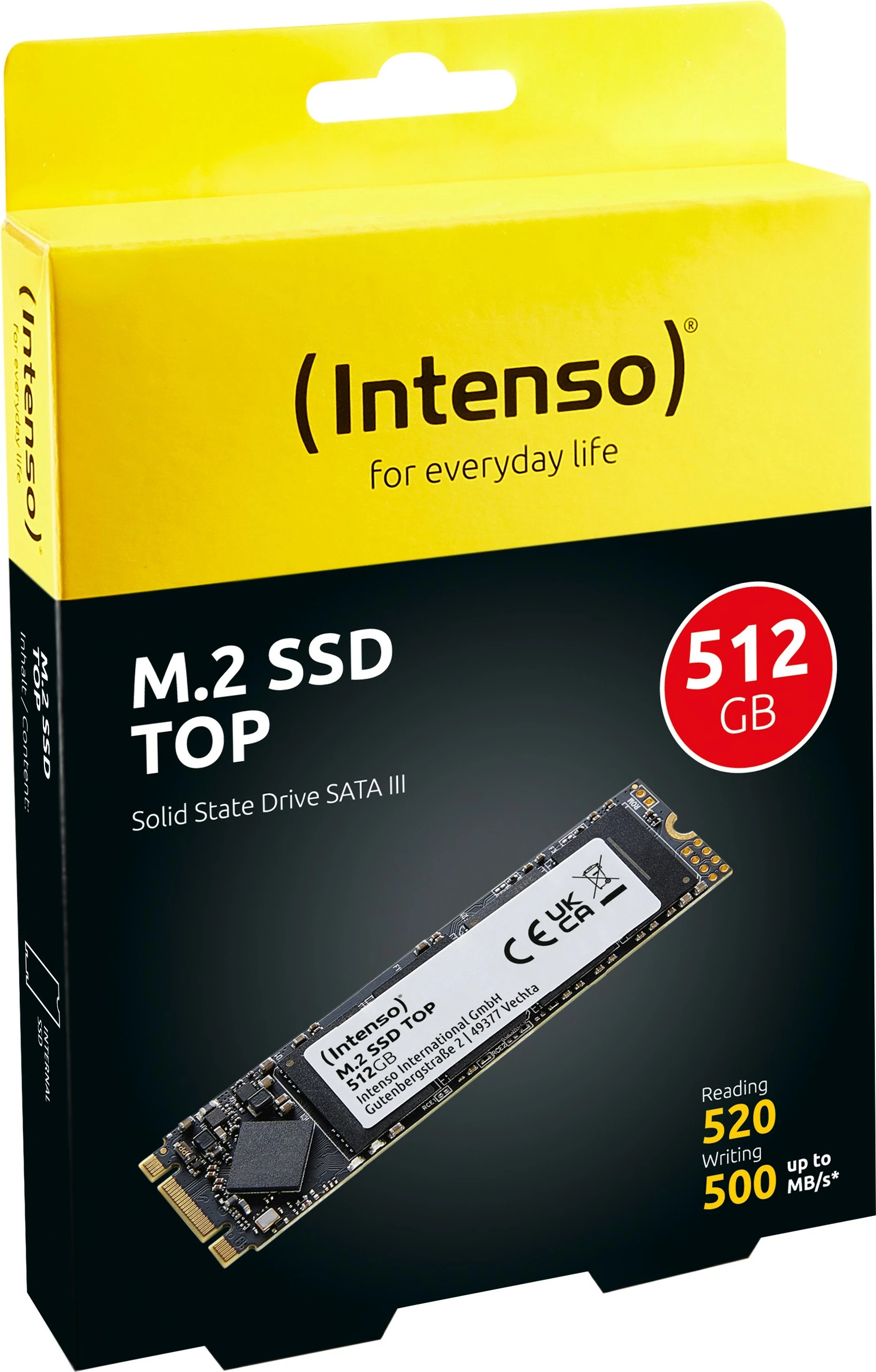 SSD M.2 Intenso Top 512GB, SATA III, 520MB/s, gjelbër