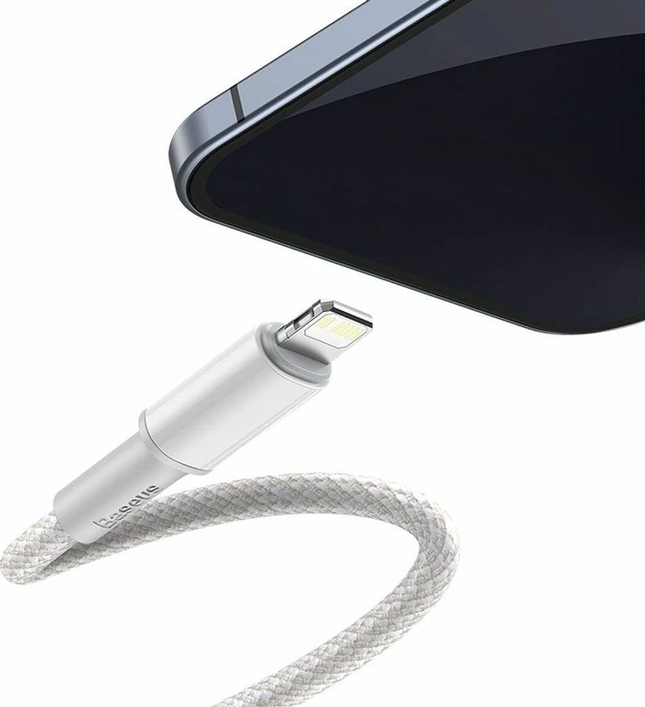 Kabllo Baseus USB-C në Lightning 1 m Power Delivery 20W, e bardhë, 1 copë