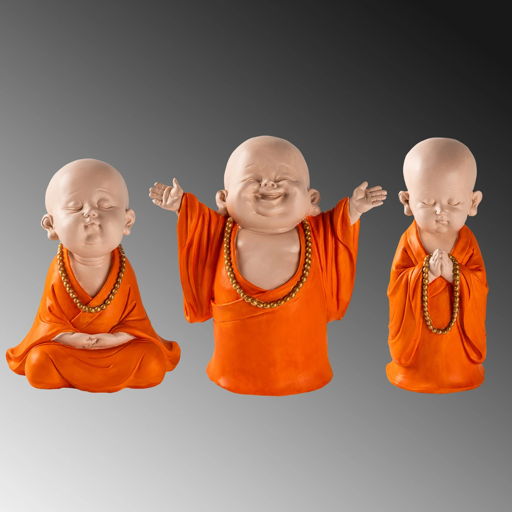 Set dekorativ me figura budiste, shumëngjyrëshe, Yak-045