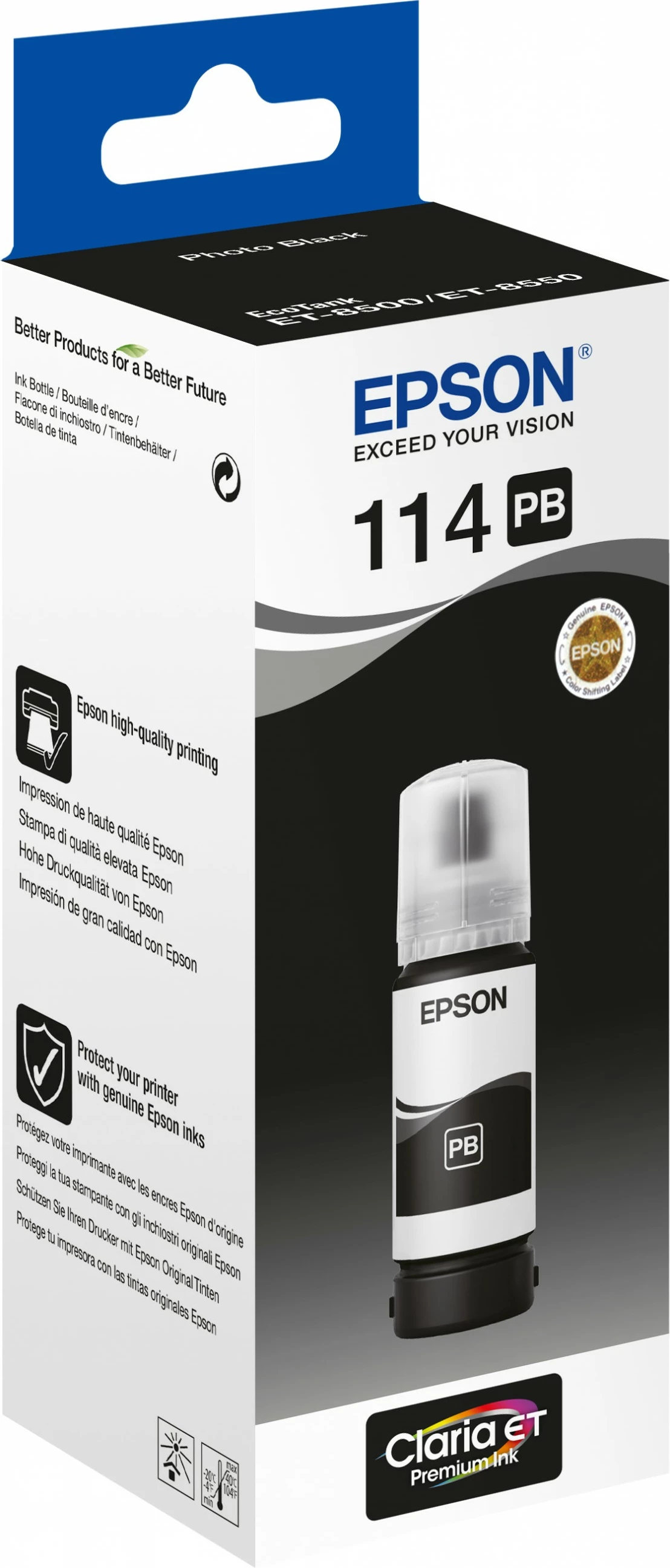 Toner Epson 114, EcoTank ET-8550 ET-8500, 70 ml, e zezë foto