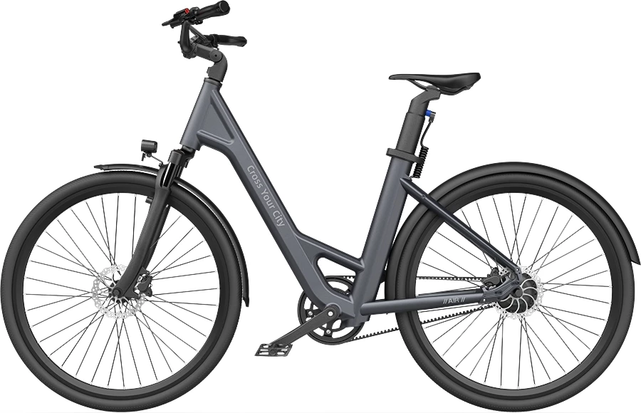 Biçikletë elektrike city ADO Air 28 28" 250W 36V 9.6Ah, deri 100 km, gri