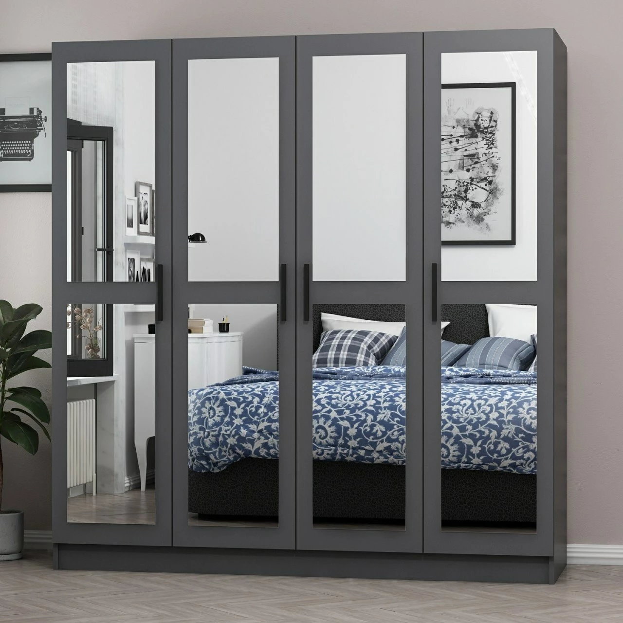 Dollap Skye Decor, ngjyrë antracit, 180x210x52cm