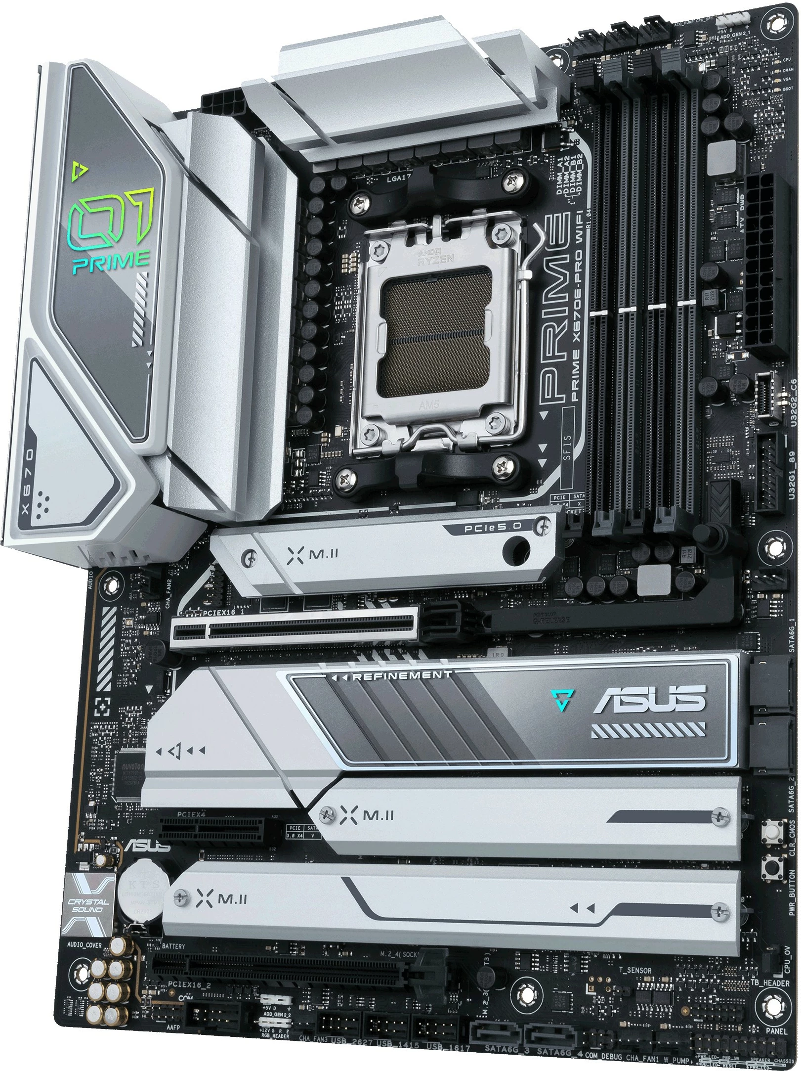 Pllakë amë ASUS PRIME X670E-PRO WIFI, AMD, Socket AM5, DDR5-SDRAM, 128 GB, E bardhë