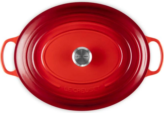 Rostierë ovale, Le Creuset, Signature 40 cm (21178400602430), gize e smaltuar, e kuqe cherry